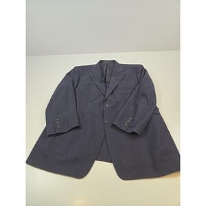 Canali Harry Rosen Blazer Mens 58R Navy Herringbone Cotton Sport Coat Made Italy